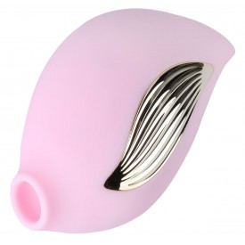 Нежно-розовый клиторальный вибростимулятор-ракушка